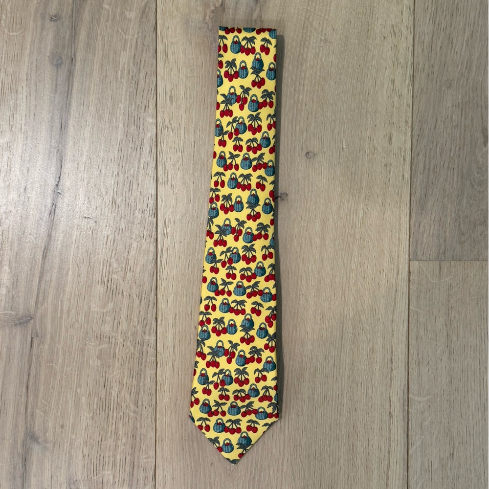 Yellow Floral Patterned Tie - Picture 3 of 5